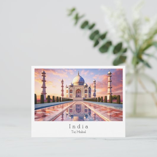 Taj Mahal Agra, India Briefkaart (Staand voorkant)