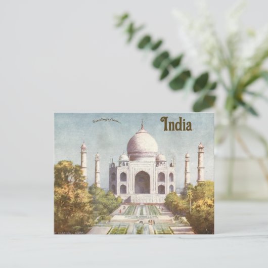  Taj Mahal Agra India Briefkaart (Staand voorkant)