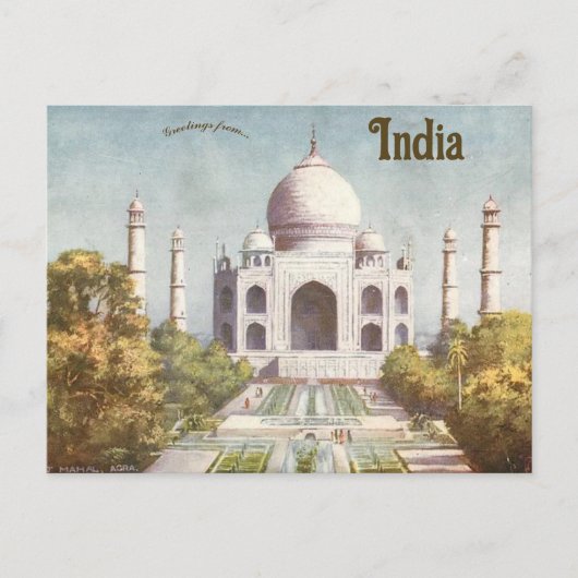  Taj Mahal Agra India Briefkaart (Voorkant)