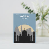  Taj Mahal Agra India City Skyline Briefkaart (Staand voorkant)