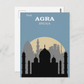  Taj Mahal Agra India City Skyline Briefkaart (Voorkant / Achterkant)