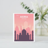  Taj Mahal Agra India City Skyline Roze Briefkaart (Staand voorkant)