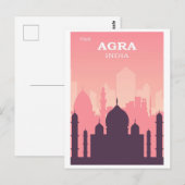  Taj Mahal Agra India City Skyline Roze Briefkaart (Voorkant / Achterkant)