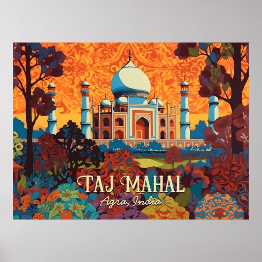 Taj Mahal Agra India Home Kantoor Wall Art Poster (Voorkant)