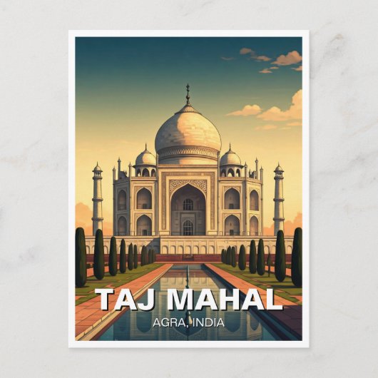 Taj Mahal Agra India Reissouvenir Briefkaart (Voorkant)