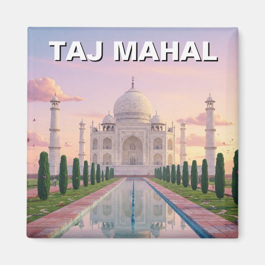 Taj Mahal Agra India Reissouvenir Magneet (Voorkant)