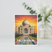Taj Mahal Agra India Reizen Zonsondergang Briefkaart (Staand voorkant)