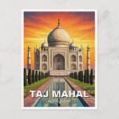 Taj Mahal Agra India Reizen Zonsondergang Briefkaart (Voorkant)