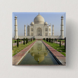 Taj Mahal, Agra, Uttar Pradesh, India, Vierkante Button 5,1 Cm