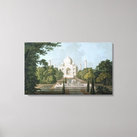 Taj Mahal, Agra, van de tuin Canvas Afdruk (Voorkant)