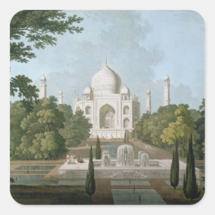 Taj Mahal, Agra, van de tuin Vierkante Sticker