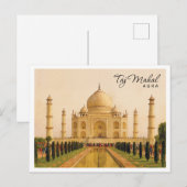 Taj Mahal Agra Waterverf reizen Feestdagenkaart (Voorkant / Achterkant)