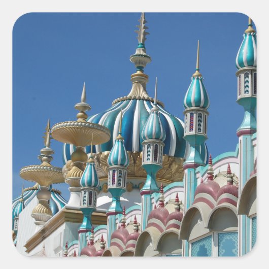 Taj Mahal Atlantic City Building gevel Vierkante Sticker (Voorkant)