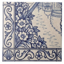 Taj Mahal Azulejo Mozaïektegel 5 van 6 Linksonder