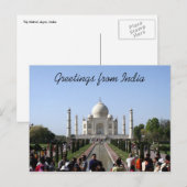 taj mahal begroet briefkaart (Voorkant / Achterkant)