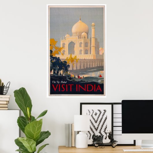 Taj Mahal - Bezoek India Poster (Thuiskantoor)