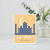 Taj Mahal bij Nacht India Vintage Reizen Briefkaart (Staand voorkant)