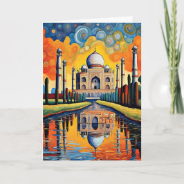 Taj Mahal bij zonsondergang Kaart