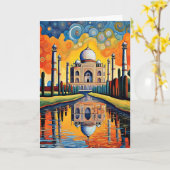 Taj Mahal bij zonsondergang Kaart (Gele Bloem)