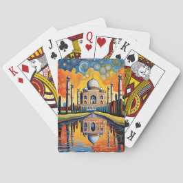 Taj Mahal bij zonsondergang Pokerkaarten