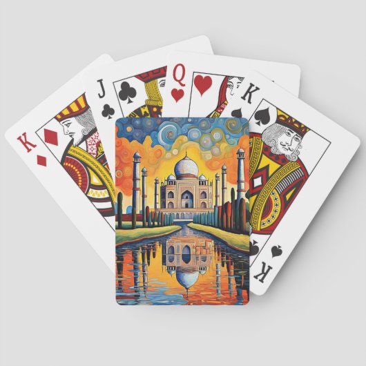 Taj Mahal bij zonsondergang Pokerkaarten (Achterkant)