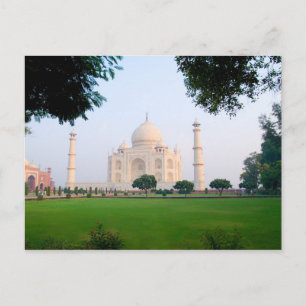 Taj Mahal bij zonsopgang een van de wonderen van d Briefkaart