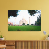 Taj Mahal bij zonsopgang een van de wonderen van d Canvas Afdruk (Insitu (Woonkamer))