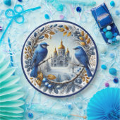 Taj Mahal Bluebirds Winterbessen Papieren Bordje (Feest)