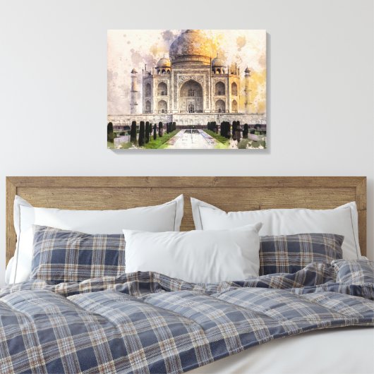 Taj Mahal bouwt uit liefde Canvas Afdruk (Insitu (Slaapkamer))