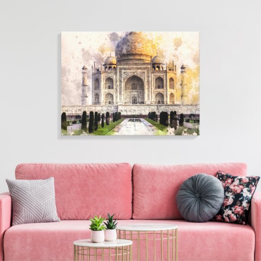 Taj Mahal bouwt uit liefde Canvas Afdruk (Insitu (Woonkamer))