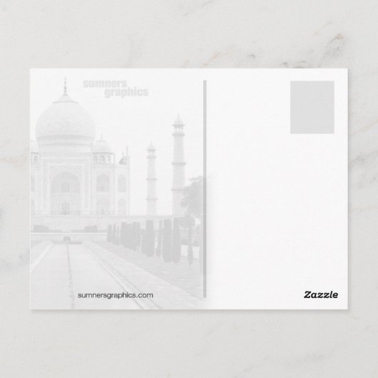 Taj Mahal Briefkaart (Achterkant)