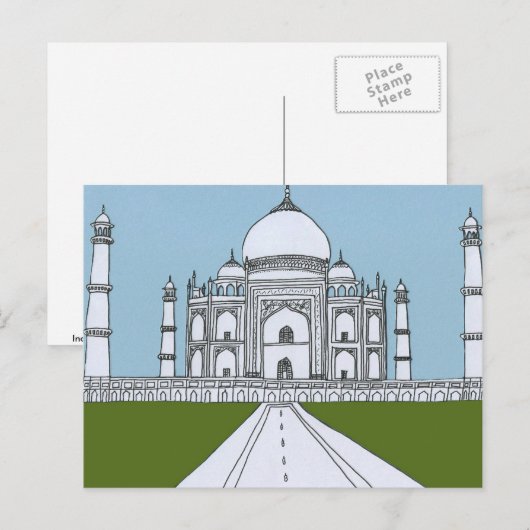 Taj Mahal Briefkaart (Voorkant / Achterkant)