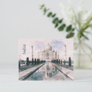  Taj Mahal Briefkaart – Retro Travel Souvenir