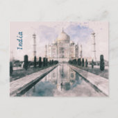  Taj Mahal Briefkaart – Retro Travel Souvenir (Voorkant)