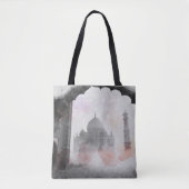 Taj Mahal Briefkaart Vintage Reizen Tote Bag (Voorkant)