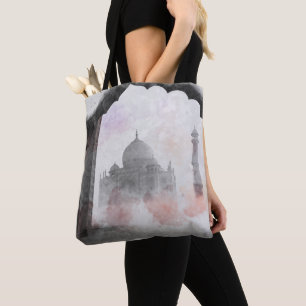 Taj Mahal Briefkaart Vintage Reizen Tote Bag