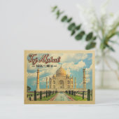 Taj Mahal Briefkaart Vintage Travel India (Staand voorkant)