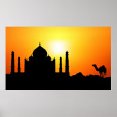 Taj Mahal & Camel op zonnige achtergrond Poster (Voorkant)