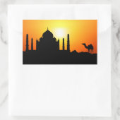 Taj Mahal & Camel op zonnige achtergrond Rechthoekige Sticker (Tas)