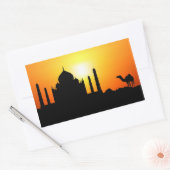 Taj Mahal & Camel op zonnige achtergrond Rechthoekige Sticker (Envelop)