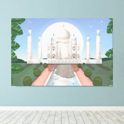 Taj Mahal Canvas Afdruk (Insitu (Houten vloer))