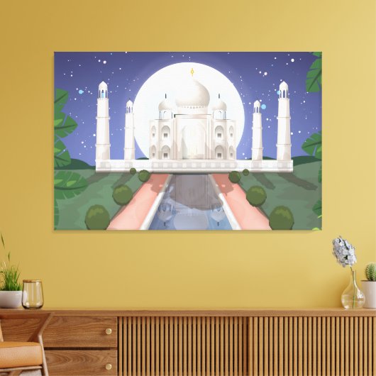 Taj Mahal Canvas Afdruk (Insitu (Woonkamer))