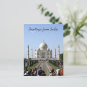 taj mahal crowd groetings briefkaart (Staand voorkant)