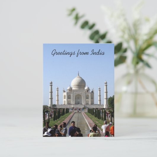 taj mahal crowd groetings briefkaart (Staand voorkant)
