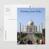 taj mahal crowd groetings briefkaart (Voorkant / Achterkant)