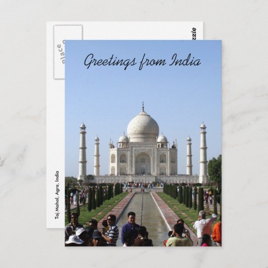 taj mahal crowd groetings briefkaart (Voorkant / Achterkant)