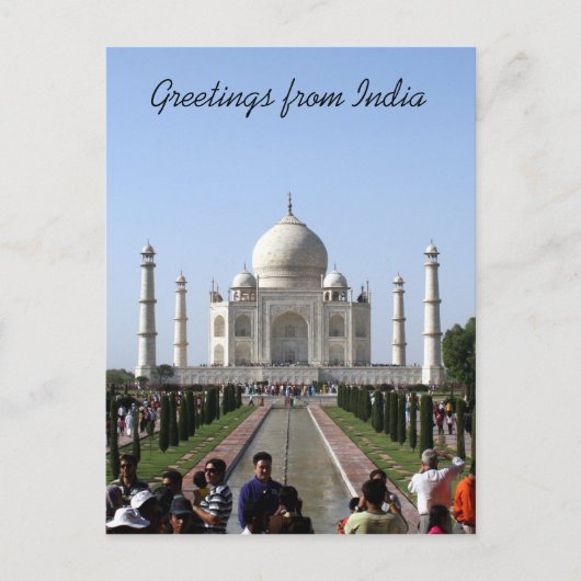 taj mahal crowd groetings briefkaart (Voorkant)