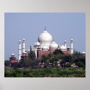 taj mahal distant uitzicht poster