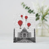 Taj Mahal en Red Hot Air-ballonnen Briefkaart (Staand voorkant)