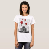 Taj Mahal en Red Hot Air-ballonnen T-shirt (Voorkant volledig)